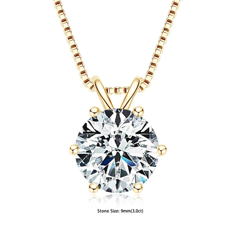 Moissanite Pendant Necklace 925 Sterling Silver Women