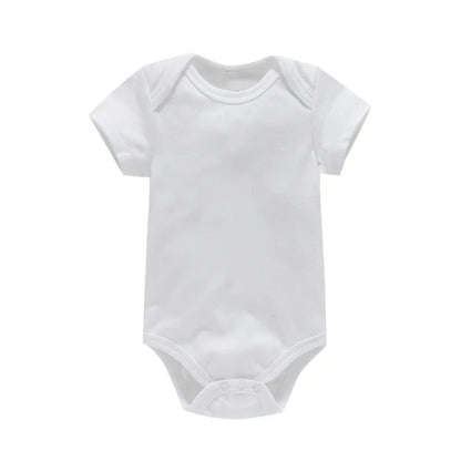 Newborn Baby White Cotton Short Sleeve Romper