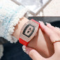 Women Silicone Jelly Quartz Tonneau Watch