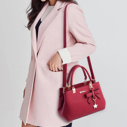 Elegant Plum Bowknot Crossbody Bag for Women
