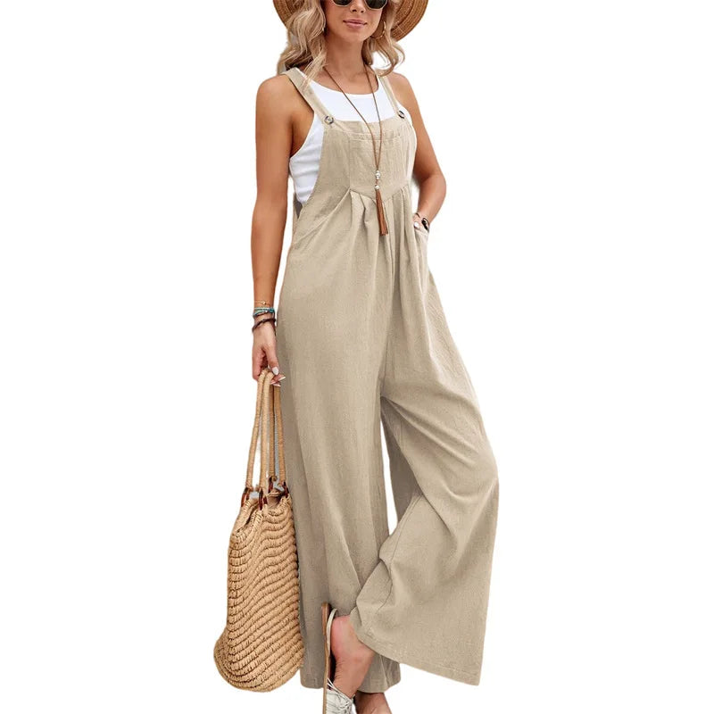 Yellow Denim Jumpsuit for Women Casual Street Wear
