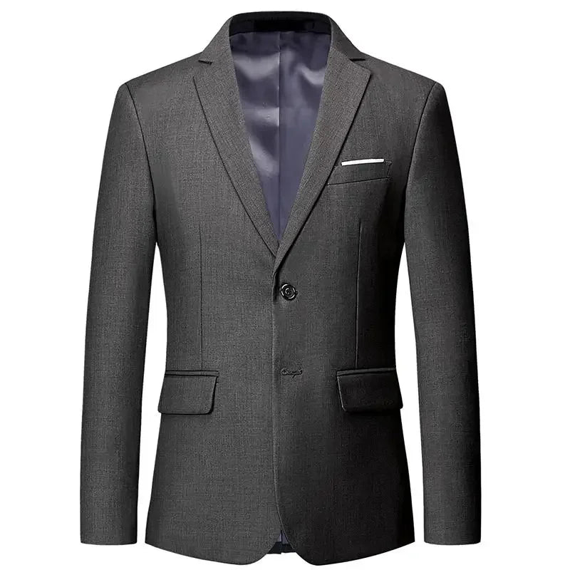 Men's White Formal Suit Jacket with Long Sleeves