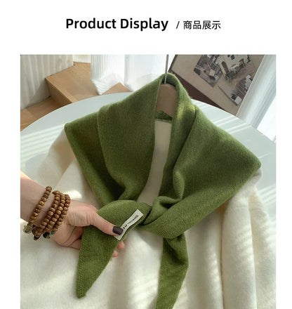 Wool Triangle Scarf for Women - Multi-functional Knitted Scarf