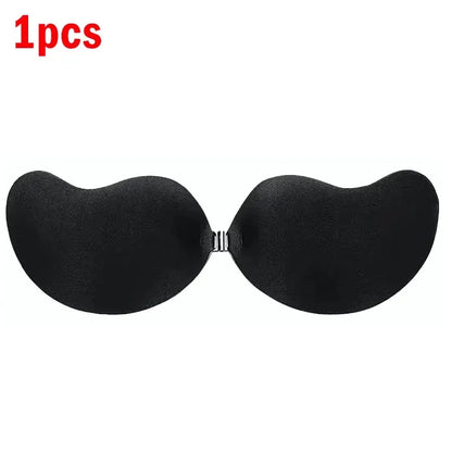 Invisible Push Up Bra Self-Adhesive Silicone Black Skin