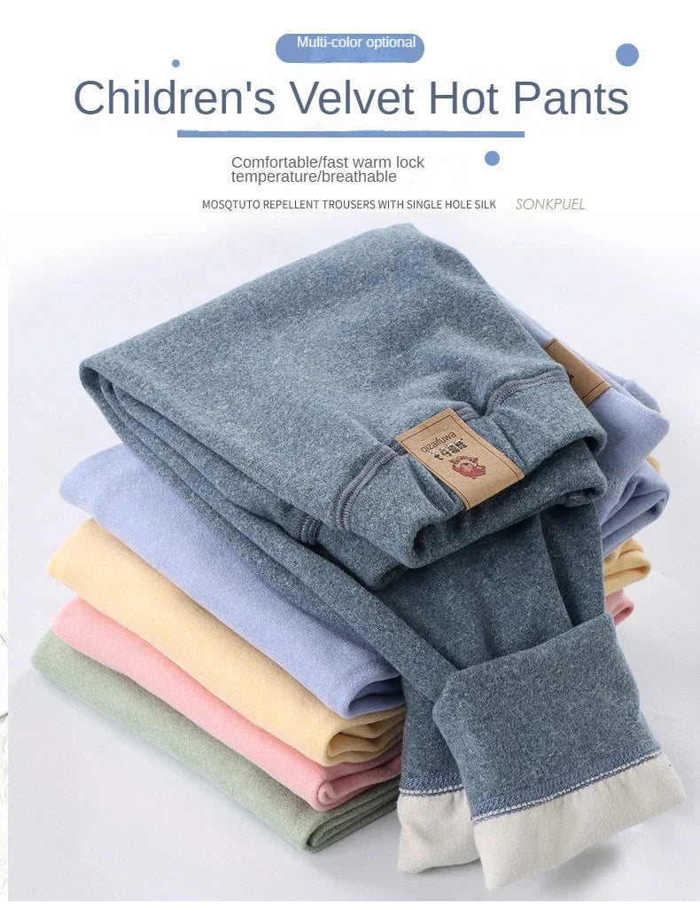 Children's Fleece Velvet Leggings for Winter