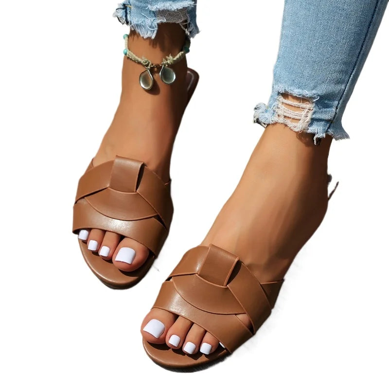 Woven Flat Women's Sandals for Summer Comfort