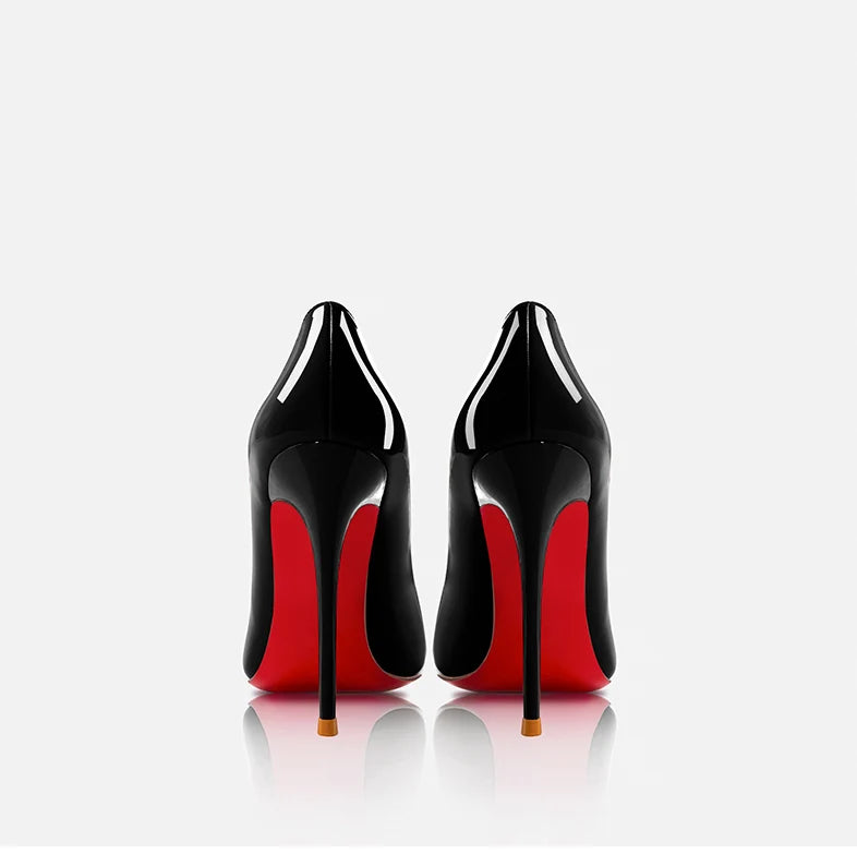 Elegant Black Patent Leather High Heel Pumps for Women