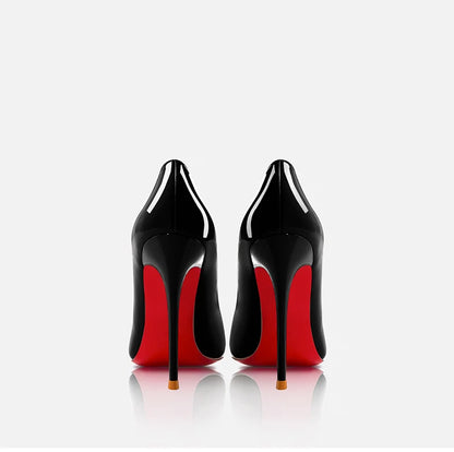 Elegant Black Patent Leather High Heel Pumps for Women