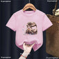 Kawaii Otter Love Printed T-Shirt for Kids