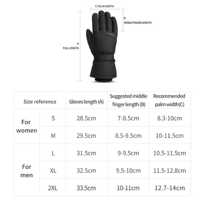 Copozz Waterproof Ultralight Winter Ski Gloves Black White