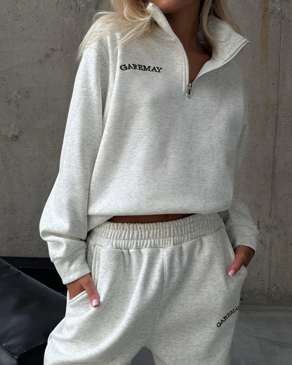 Cotton Pink Women's Tracksuit with Zipper