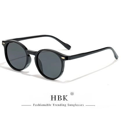 HBK Fashion Sunglasses Men Round TR90 Frame UV400
