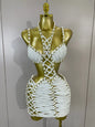 White Halter Neck Mini Dress for Women