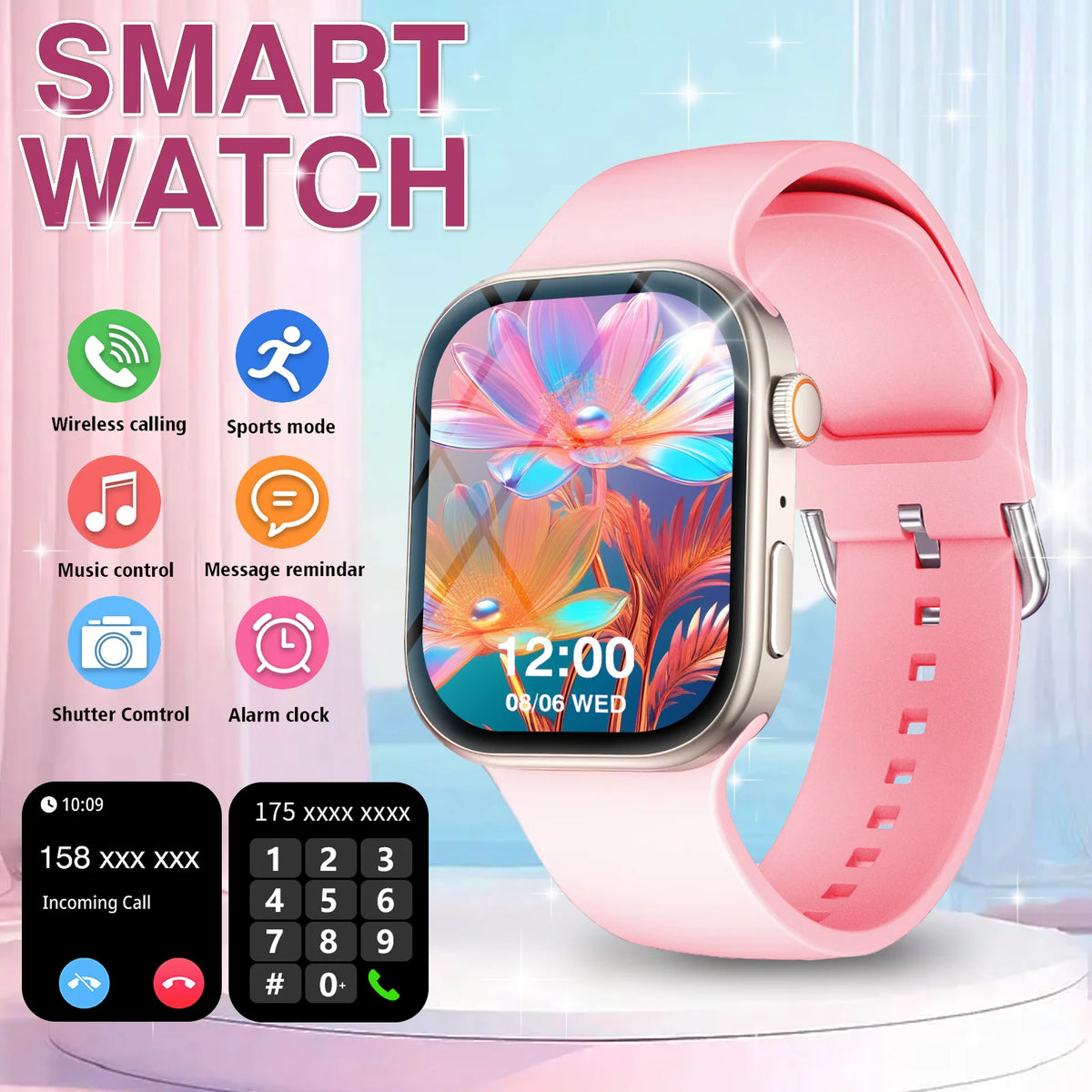 Smart Watch Fitness Tracker with Bluetooth Call Function