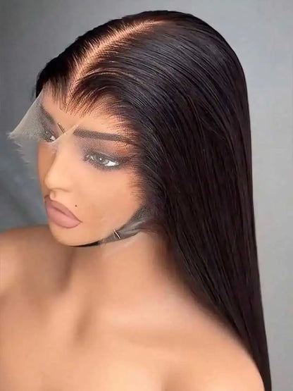 40 Inch Straight Human Hair Wig with Transparent Lace