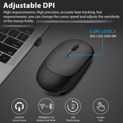 Wireless Rechargeable Bluetooth Mouse for Gaming