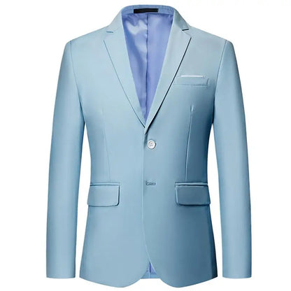 Men's White Formal Suit Jacket with Long Sleeves