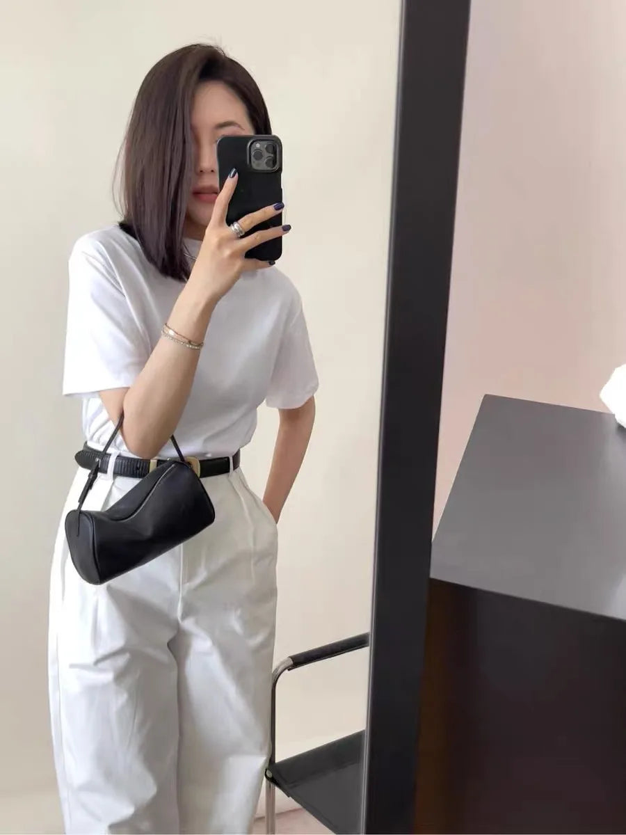 Soft Cowhide Mini Crossbody Bag with Split Leather