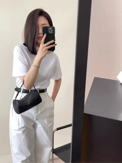 Soft Cowhide Mini Crossbody Bag with Split Leather