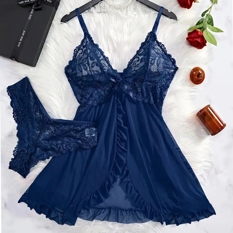 Summer Lace Thong Set Women’s Sexy Pajamas