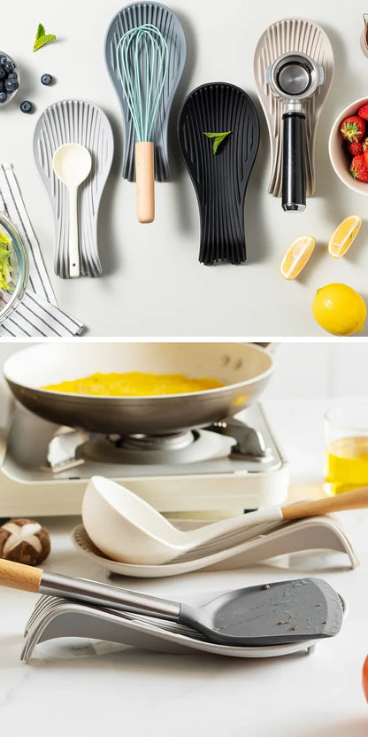 Silicone Spoon Holder and Kitchenware Tray