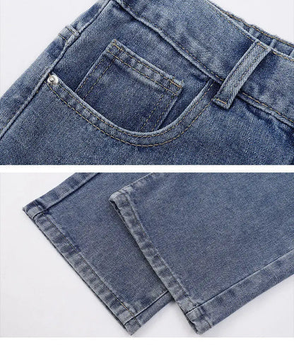 Men's Casual Straight Denim Jeans in Light Blue