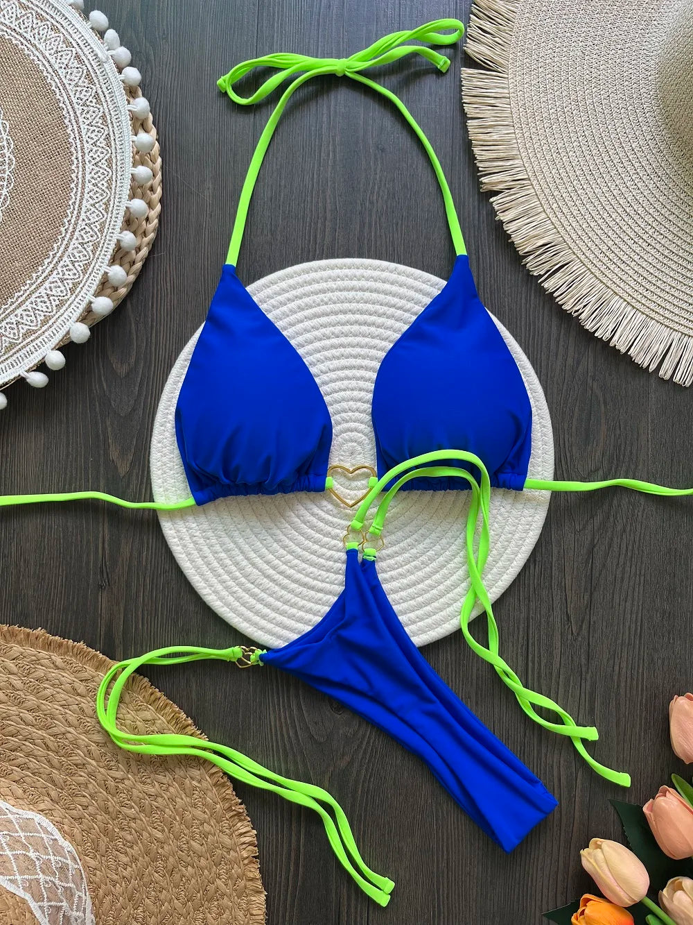 RUOTONSEPT Solid Color Bikini Set Women's Swimwear