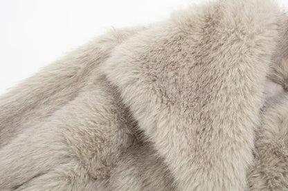 Cropped Faux Fur Jacket Coat for Women