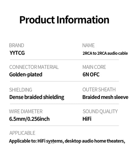 Hi-Fi Stereo RCA Audio Cable