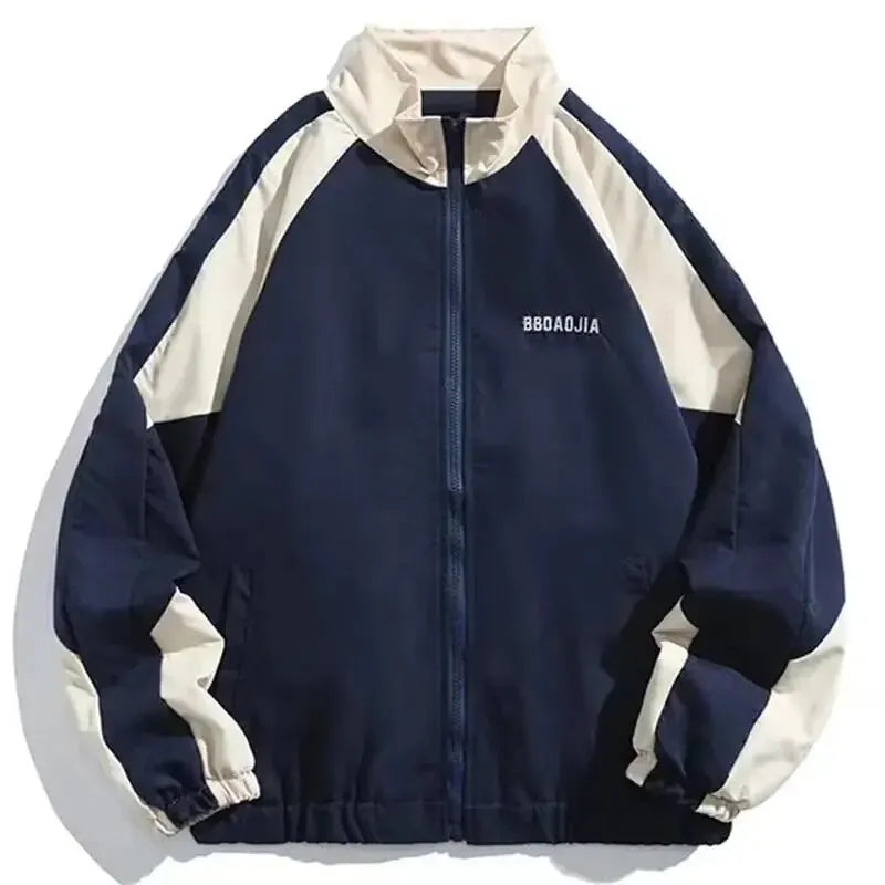 Men's Patchwork Color Block Varsity Jacket