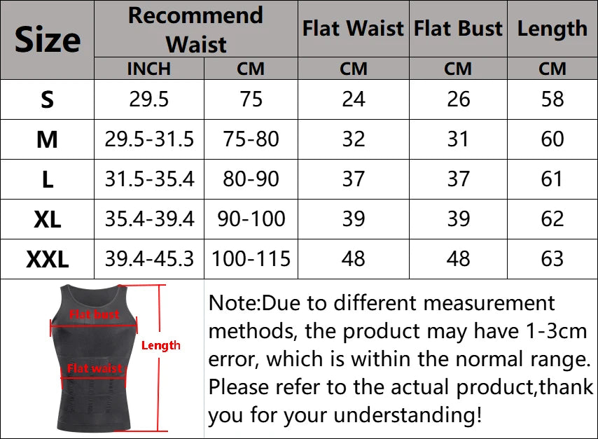 Men's Slimming Vest Body Shaper Corset in Nylon Elastane
