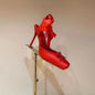 High-Heeled Satin Bow Ankle Strap Sandals for Women