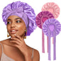 Satin Solid Sleeping Hat with Stretchy Tie Band