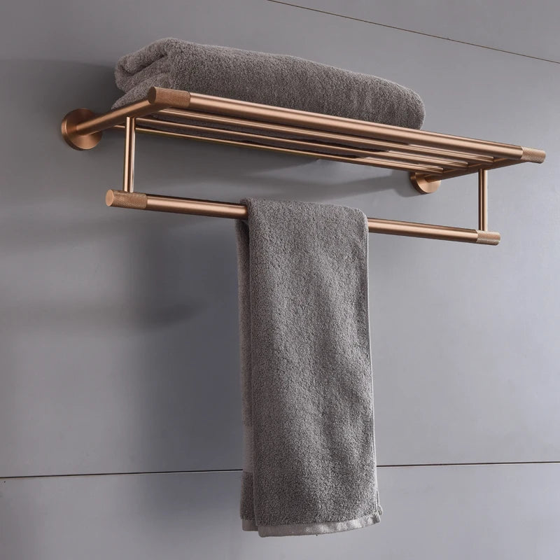 Brushed Rose Gold Metal Bath Hardware Set