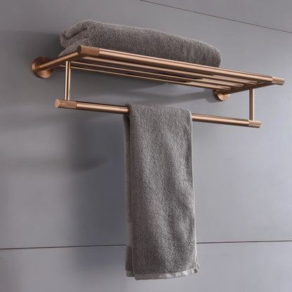 Brushed Rose Gold Metal Bath Hardware Set