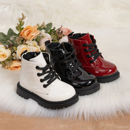 Waterproof PU Leather Children's Lace-up Boots