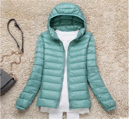Women Hooded Puffer Jacket Plus Size Lightweight