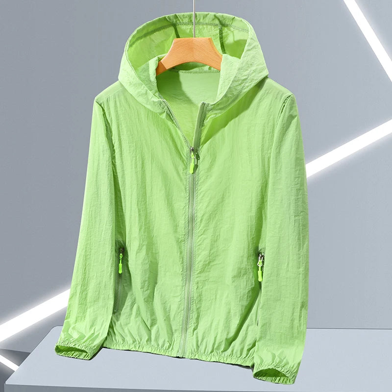 Men's Thin Ice Silk Hooded Sun Protection Jacket