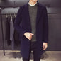 Men's Long Cotton Windbreaker Jacket Casual Slim Fit
