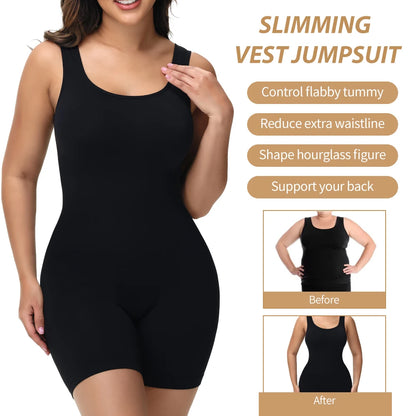 Wide Strap Bodysuit Shapewear for Women in Black/Nude