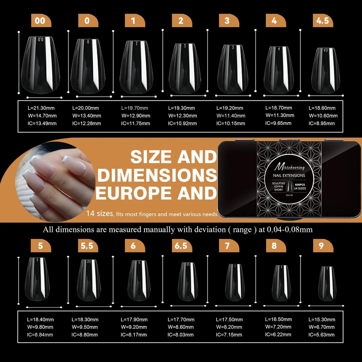 Soft Gel Full Cover Almond Fake Nails Box