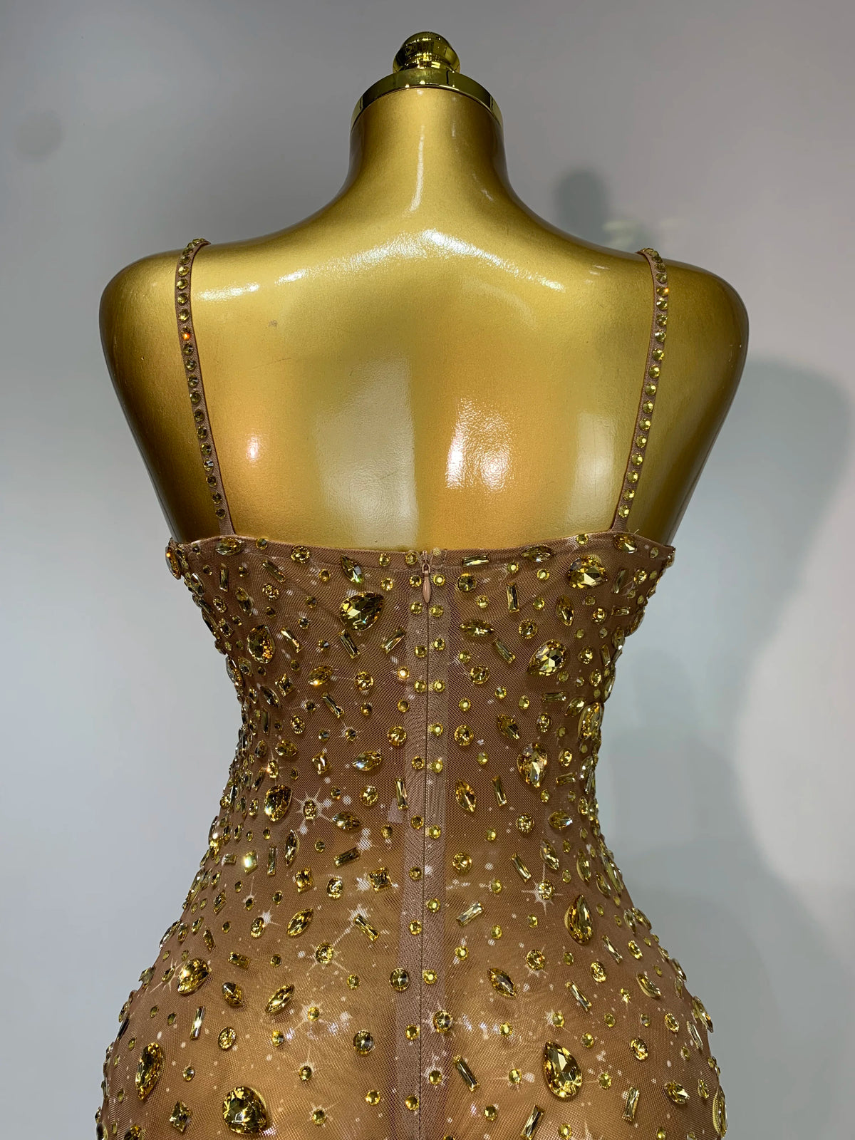 Luxury Rhinestone Mesh Bodycon Dress for Women