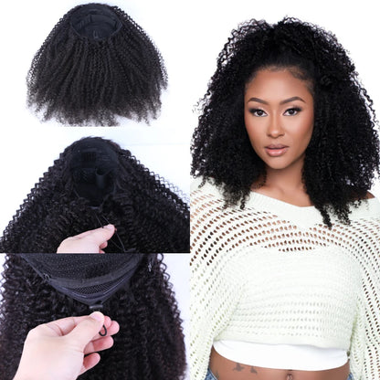 Kinky Curly Half Wig 250 Density Human Hair 26 Inch