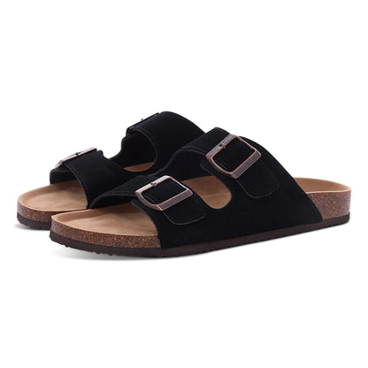 Comwarm Women's Suede Mules Slippers with Cork Insole
