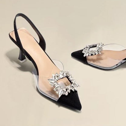Crystal Transparent Pointed Toe High Heels for Women