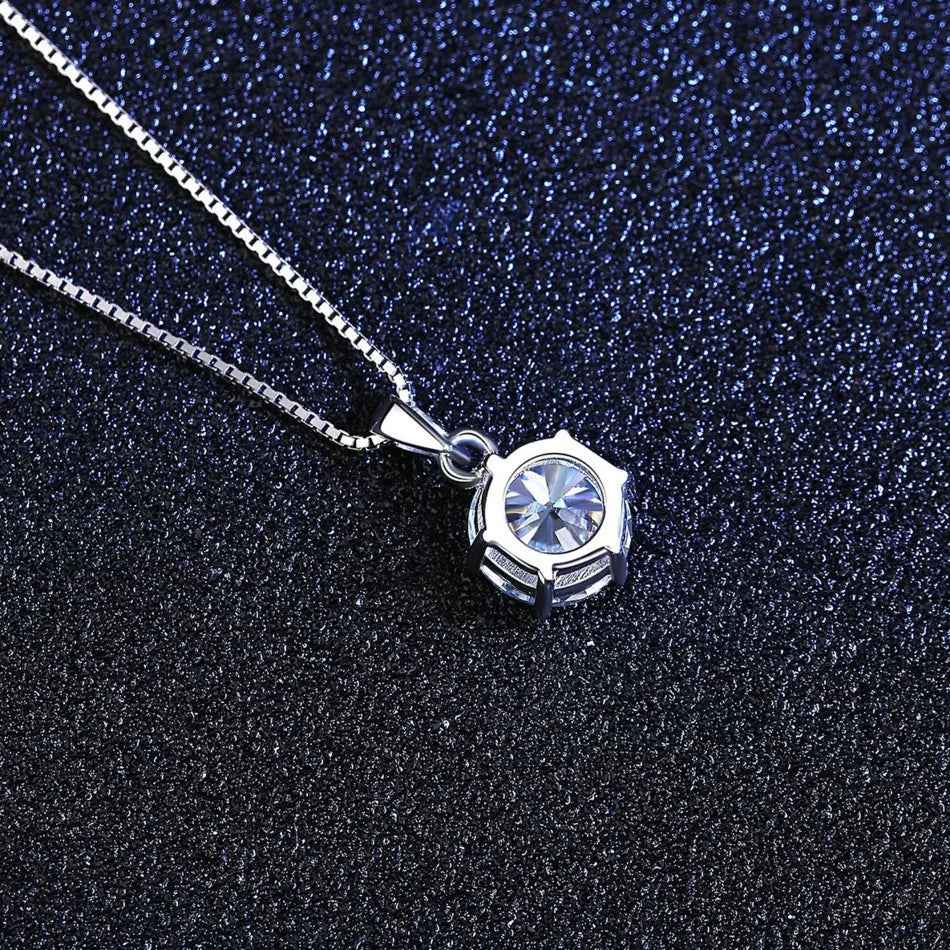 Moissanite Pendant Necklace 925 Sterling Silver Women