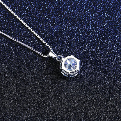 Moissanite Pendant Necklace 925 Sterling Silver Women