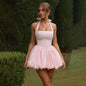Townlike Halter A-line Mini Ball Gown Dress for Women