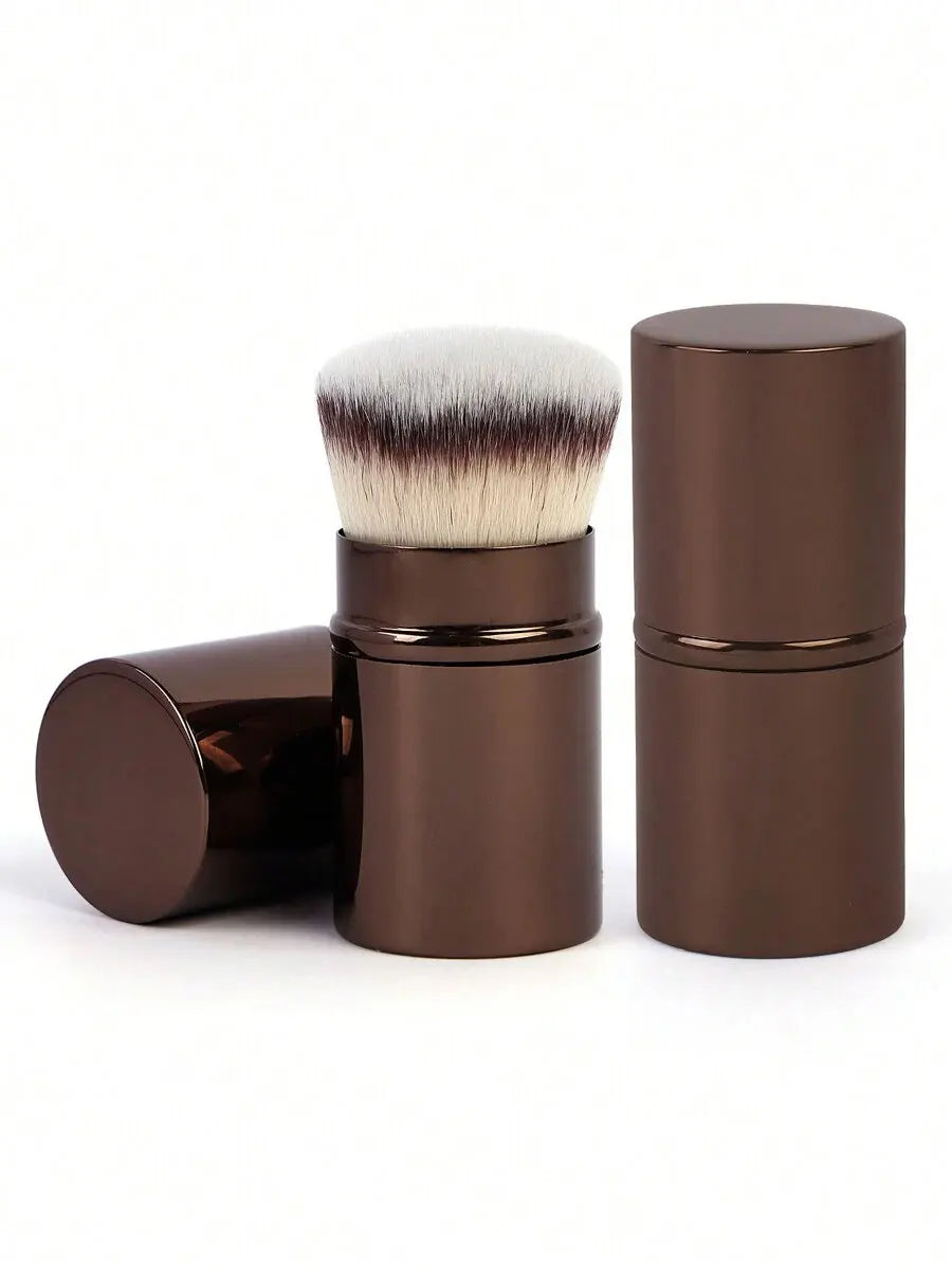 Retractable Makeup Brush with Synthetic Hair