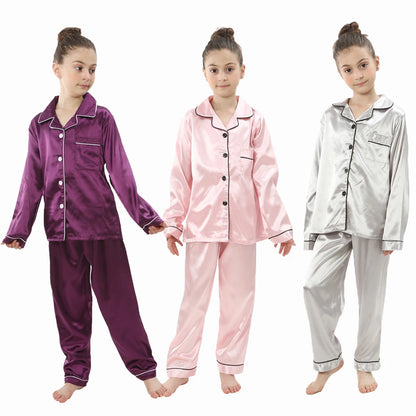 Silk Satin Pajamas Set for Kids